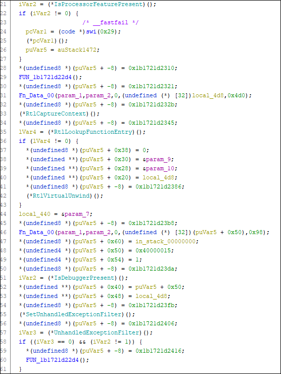 Checking for the presence of a debugger as an anti-analysis technique: